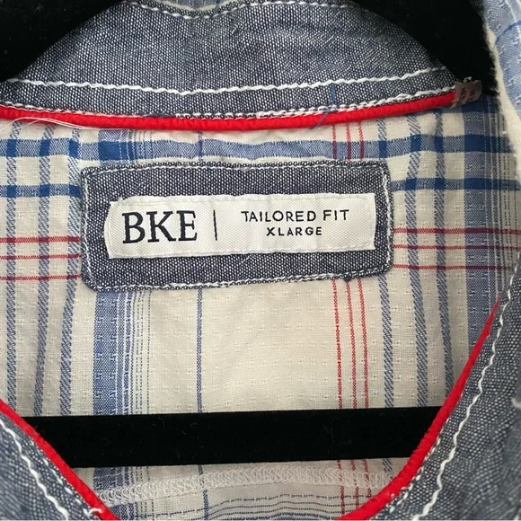 Buckle BKE Shirt Men's Extra Large Blue Plaid Check Western Pearl Snap Vintage - Picture 2 of 6